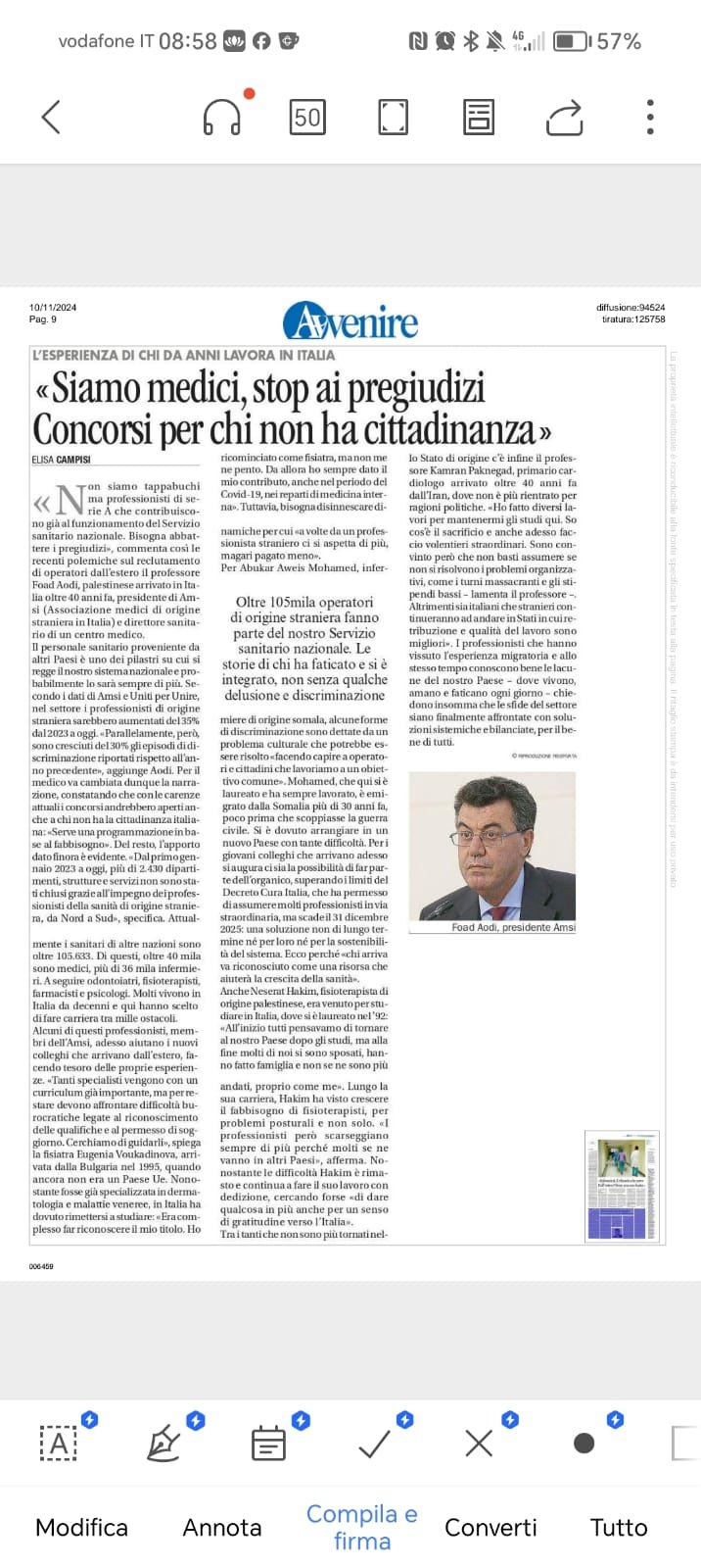 تقرير صحفي 10 نوفمبر/تشرين الثاني 2024 / “نحن أطباء، أوقفوا الأحكام المسبقة. مسابقات لمن ليس لديه جنسية". التزام AMSI والأستاذ. فؤاد عودة على أعمدة المستقبل