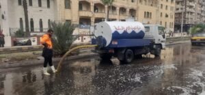 زيادة حدة الأمطار علي مناطق شرق الاسكندرية وطوارئ بالصرف الصحي