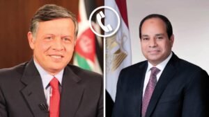  الرئيس  السيسي  يلتقي اتصالاً هاتفياً من العاهل الأردني 




